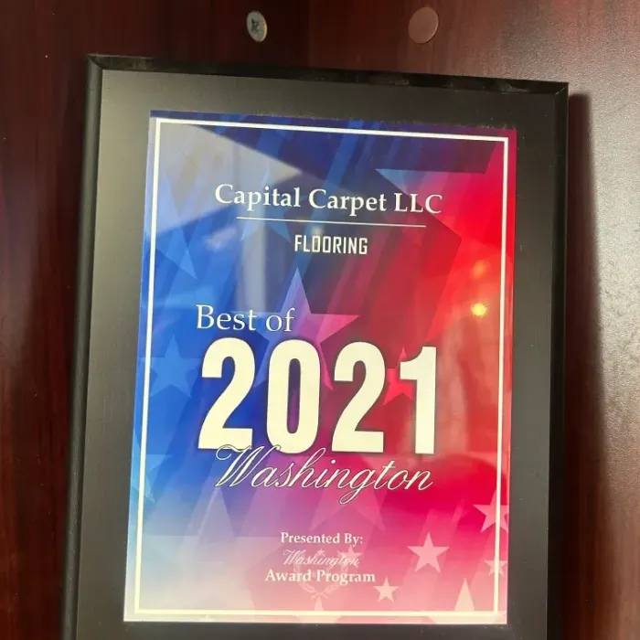 Best of Washington 2021 award plaque