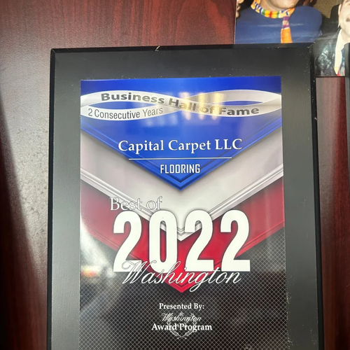 Business Hall of Fame - Capital Carpet LLC - Flooring award 2022